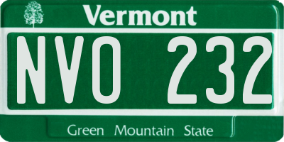 VT license plate NVO232