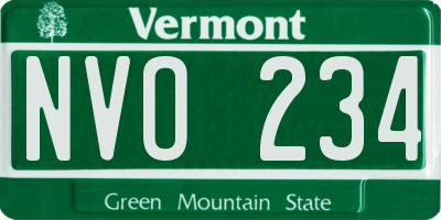 VT license plate NVO234