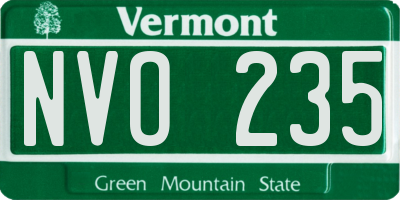 VT license plate NVO235