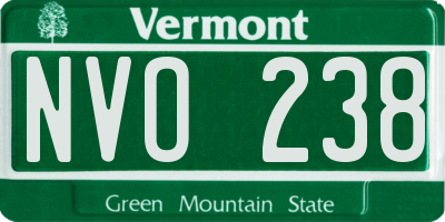 VT license plate NVO238