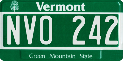 VT license plate NVO242