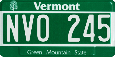 VT license plate NVO245