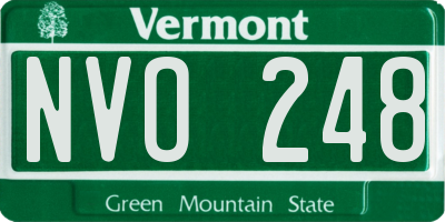 VT license plate NVO248