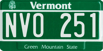 VT license plate NVO251