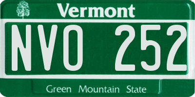 VT license plate NVO252