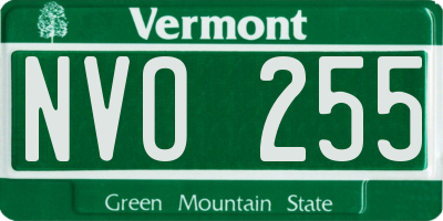 VT license plate NVO255