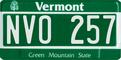 VT license plate NVO257