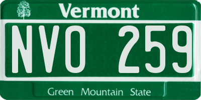 VT license plate NVO259