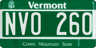 VT license plate NVO260