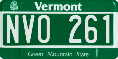 VT license plate NVO261