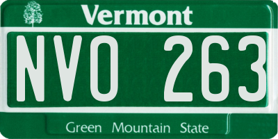 VT license plate NVO263