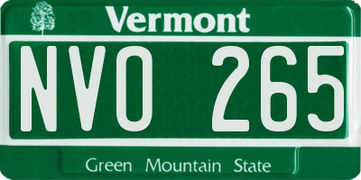 VT license plate NVO265