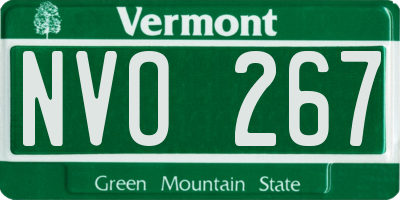 VT license plate NVO267