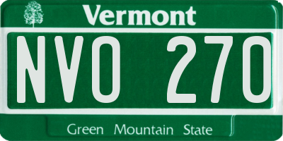 VT license plate NVO270