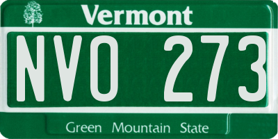 VT license plate NVO273