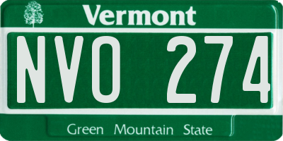 VT license plate NVO274