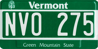 VT license plate NVO275