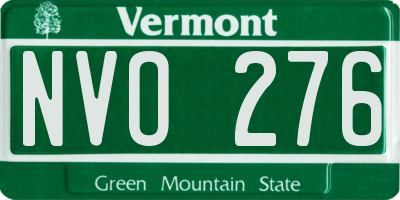 VT license plate NVO276