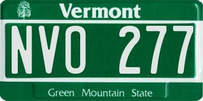 VT license plate NVO277