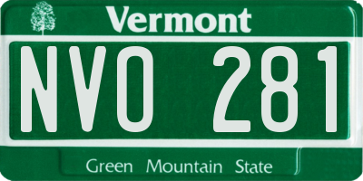 VT license plate NVO281
