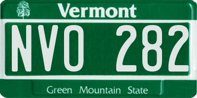 VT license plate NVO282