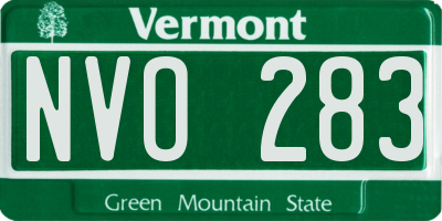 VT license plate NVO283