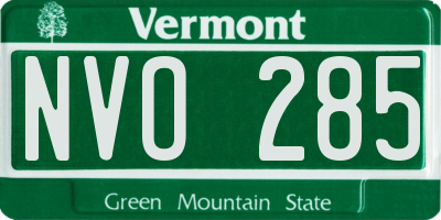 VT license plate NVO285