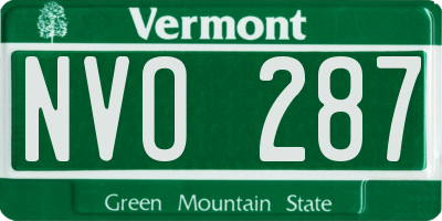 VT license plate NVO287