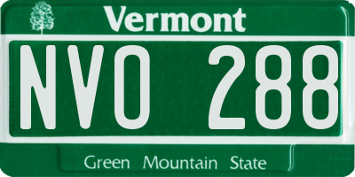VT license plate NVO288