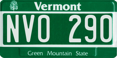 VT license plate NVO290