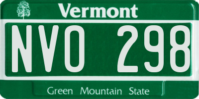 VT license plate NVO298