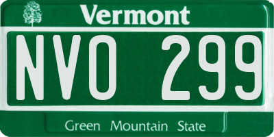 VT license plate NVO299