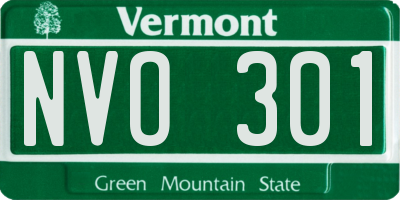 VT license plate NVO301