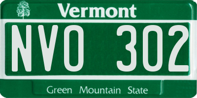 VT license plate NVO302