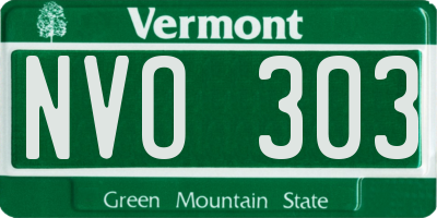 VT license plate NVO303