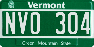 VT license plate NVO304