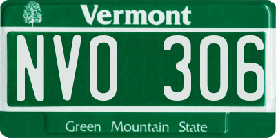 VT license plate NVO306