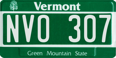 VT license plate NVO307