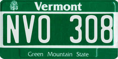 VT license plate NVO308