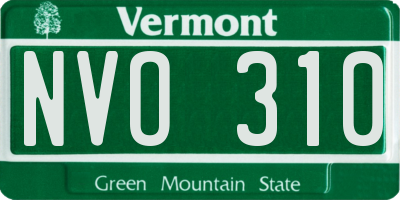 VT license plate NVO310