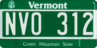 VT license plate NVO312