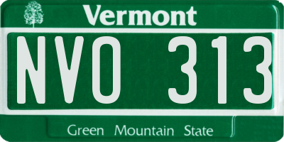VT license plate NVO313