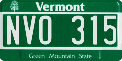 VT license plate NVO315