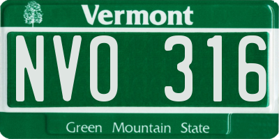 VT license plate NVO316