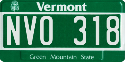 VT license plate NVO318