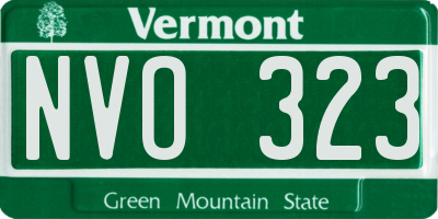 VT license plate NVO323