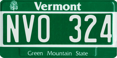 VT license plate NVO324