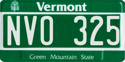 VT license plate NVO325