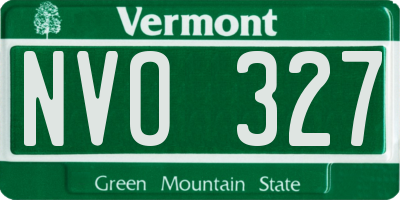 VT license plate NVO327