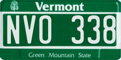 VT license plate NVO338